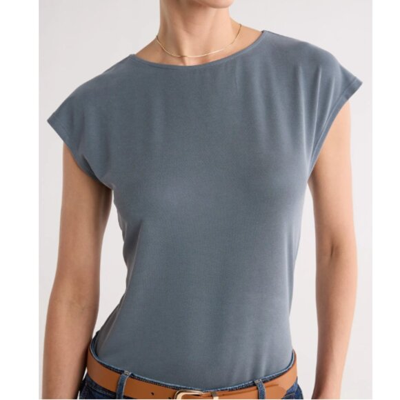 TWO Brand New Nordstrom Cap Sleeve Soft Modal Blend Business Casual T-Shirt | XS - Picture 2 of 10